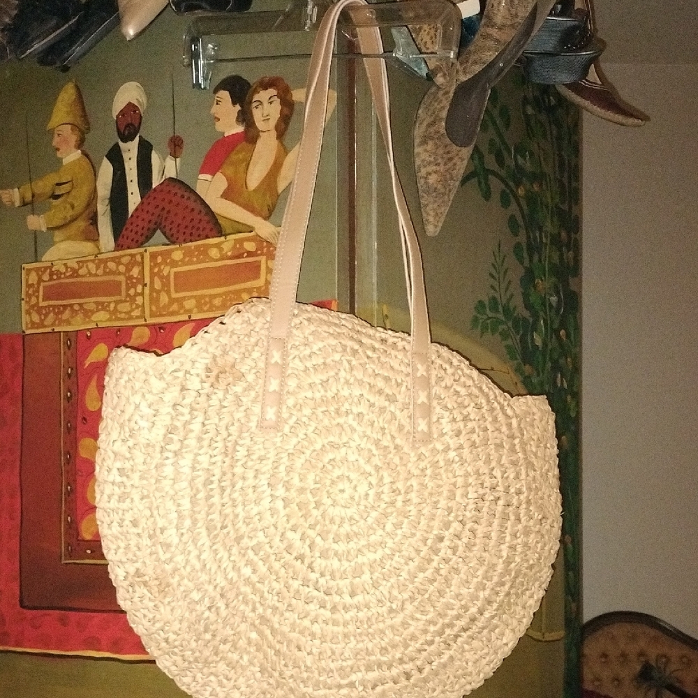Fun Woven Straw Tote Bag
